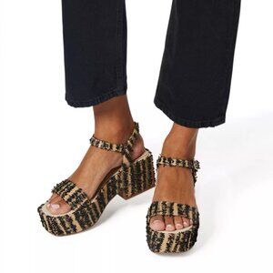 Katy Perry Busy Bee Strappy Platform Sandal Heeled Sz 7M